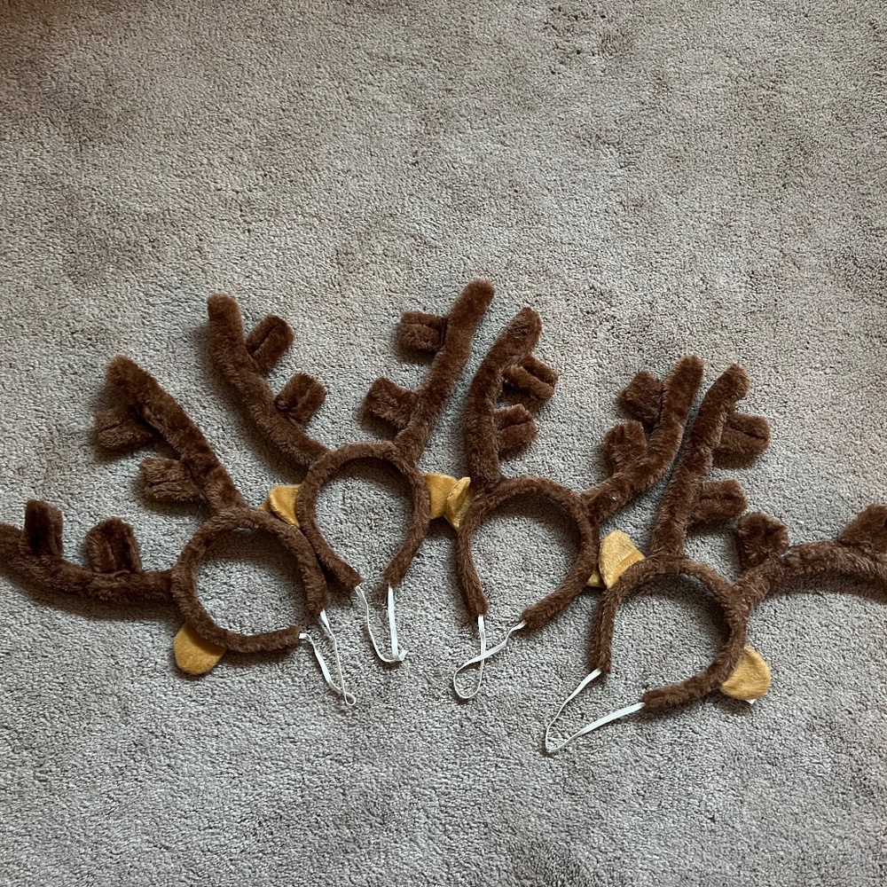 Oriental Trading - Set of Four (4) - Antler Headbands/Ears/Holiday Fun NWOT